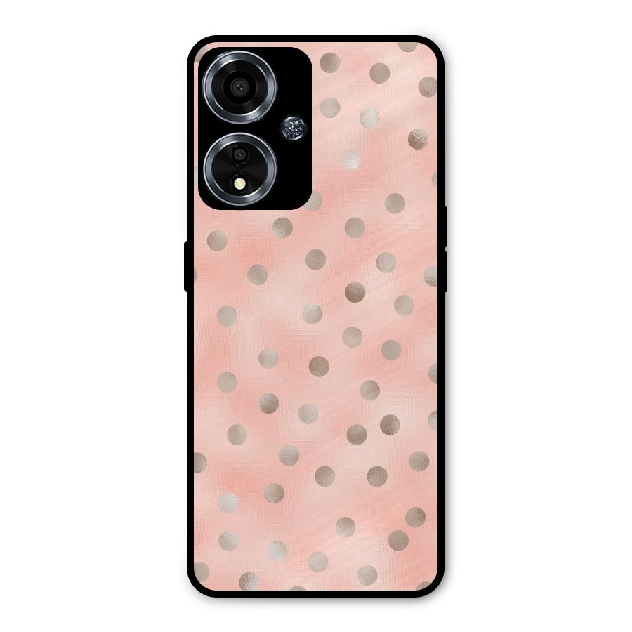 RoseGold Polka Dots Metal Back Case for Oppo A59