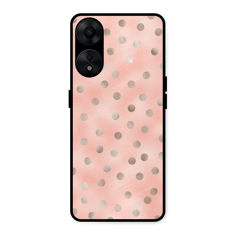 RoseGold Polka Dots Metal Back Case for Oppo A78 5G