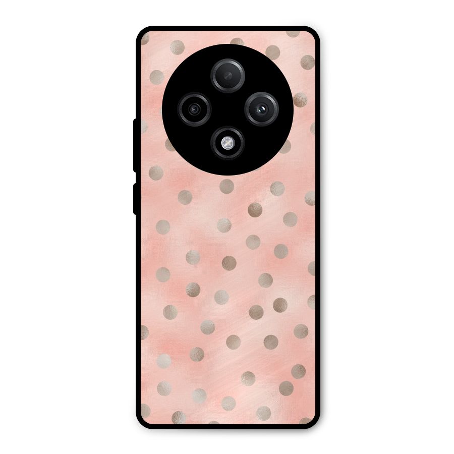 RoseGold Polka Dots Metal Back Case for Oppo F27 Pro Plus