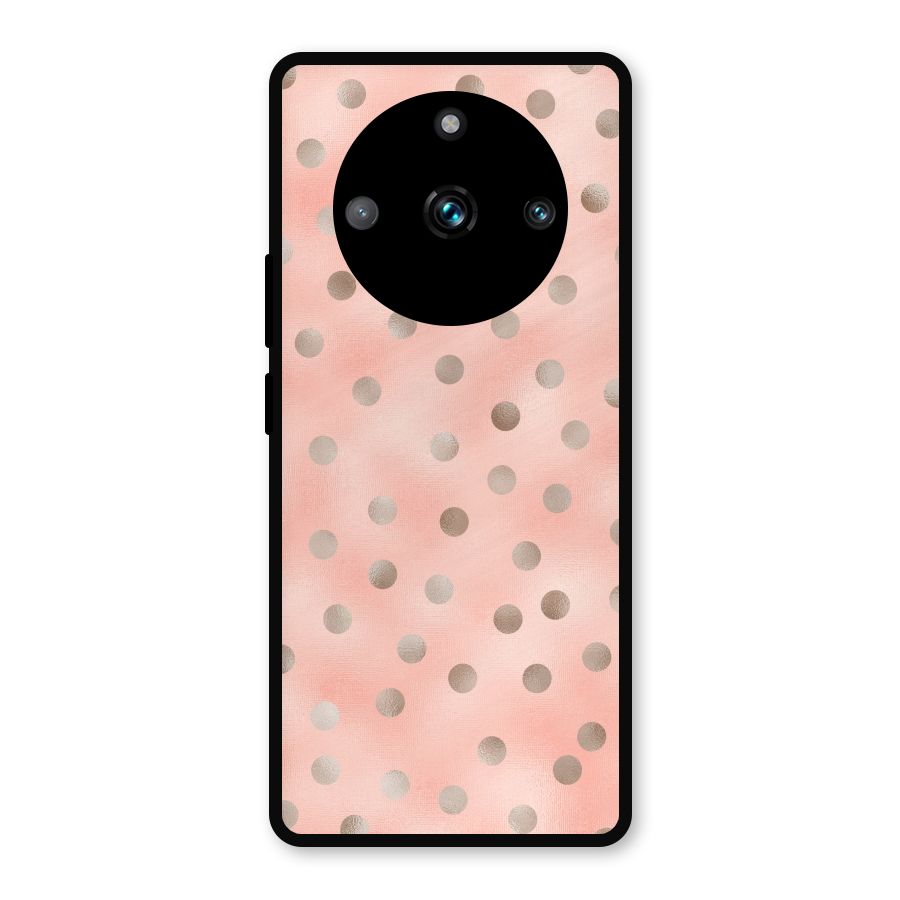 RoseGold Polka Dots Metal Back Case for Realme 11 Pro Plus