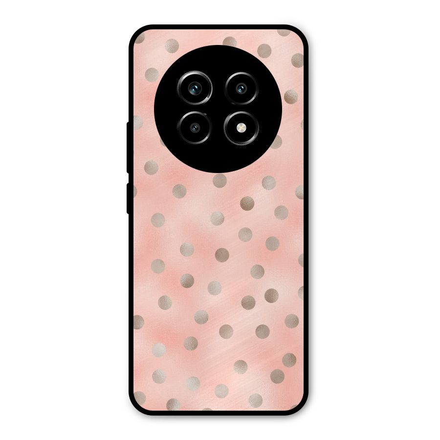 RoseGold Polka Dots Metal Back Case for Realme 13 Pro