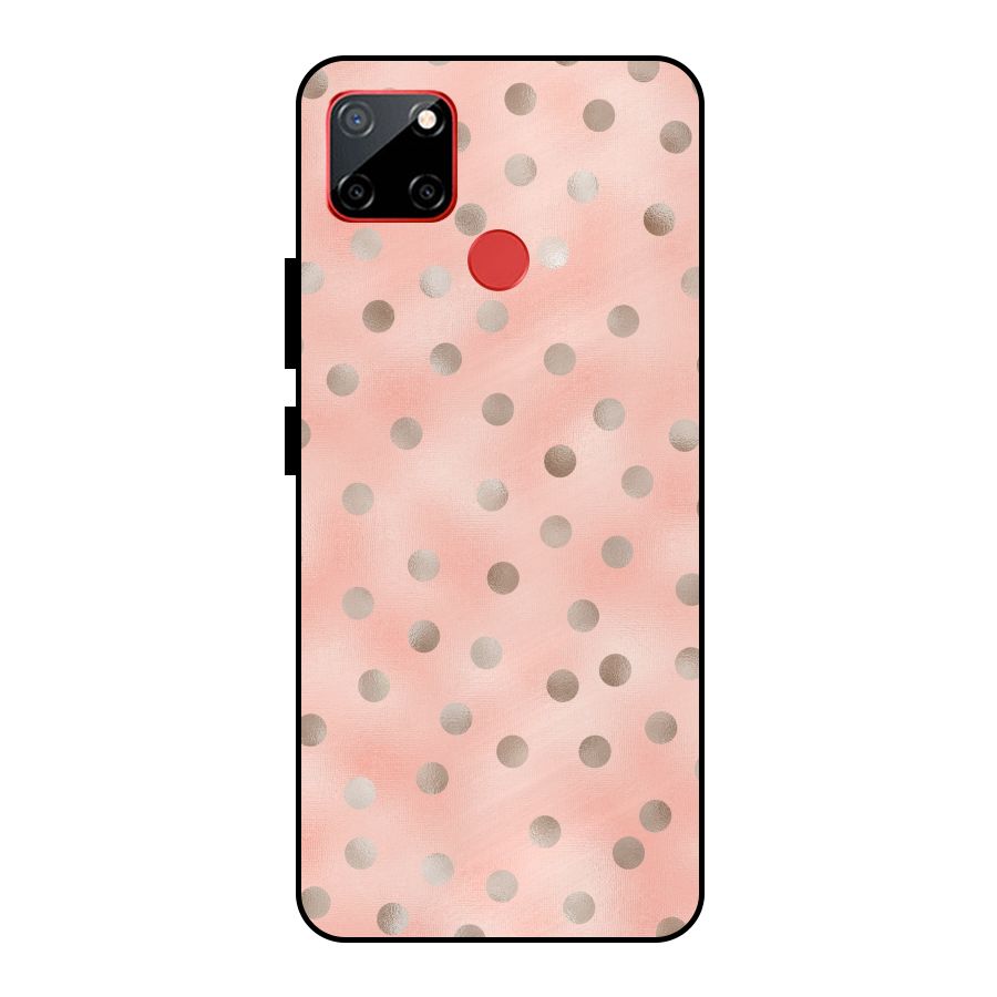 RoseGold Polka Dots Metal Back Case for Realme C12