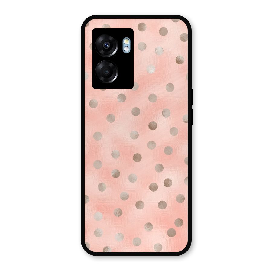 RoseGold Polka Dots Metal Back Case for Realme Narzo 50 5G