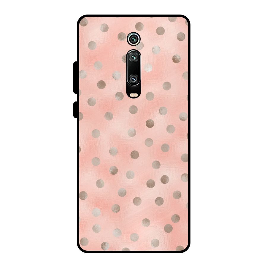 RoseGold Polka Dots Metal Back Case for Redmi K20 Pro