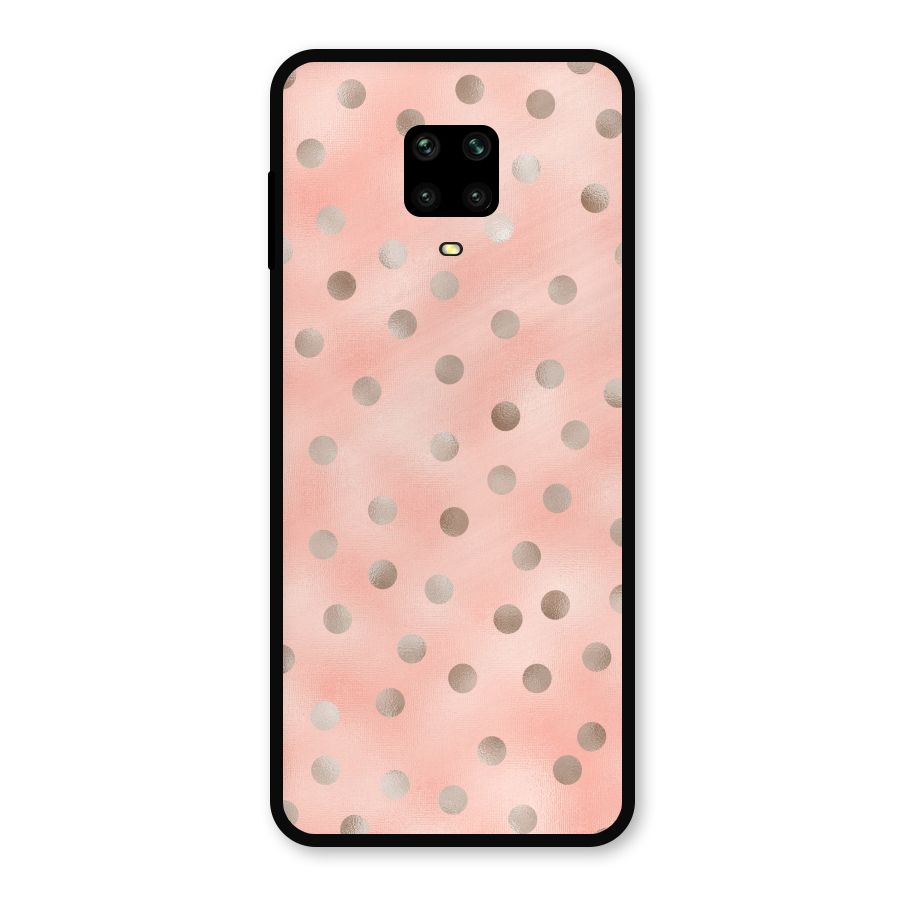 RoseGold Polka Dots Metal Back Case for Redmi Note 10 Lite