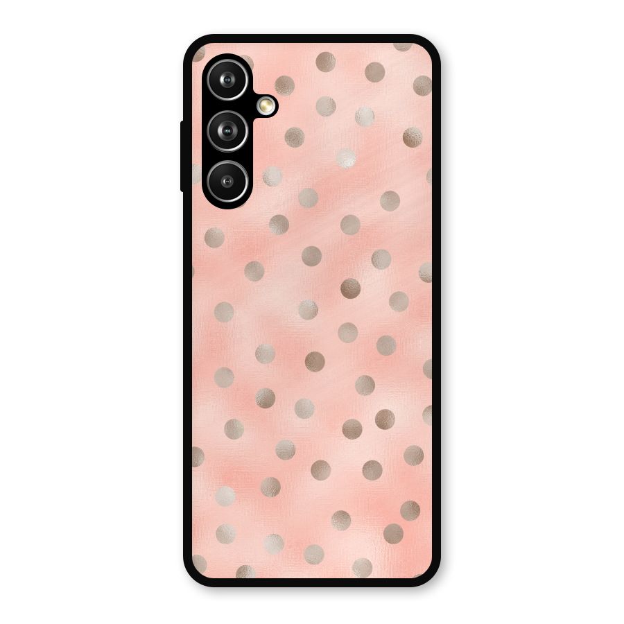 RoseGold Polka Dots Metal Back Case for Samsung Galaxy M54