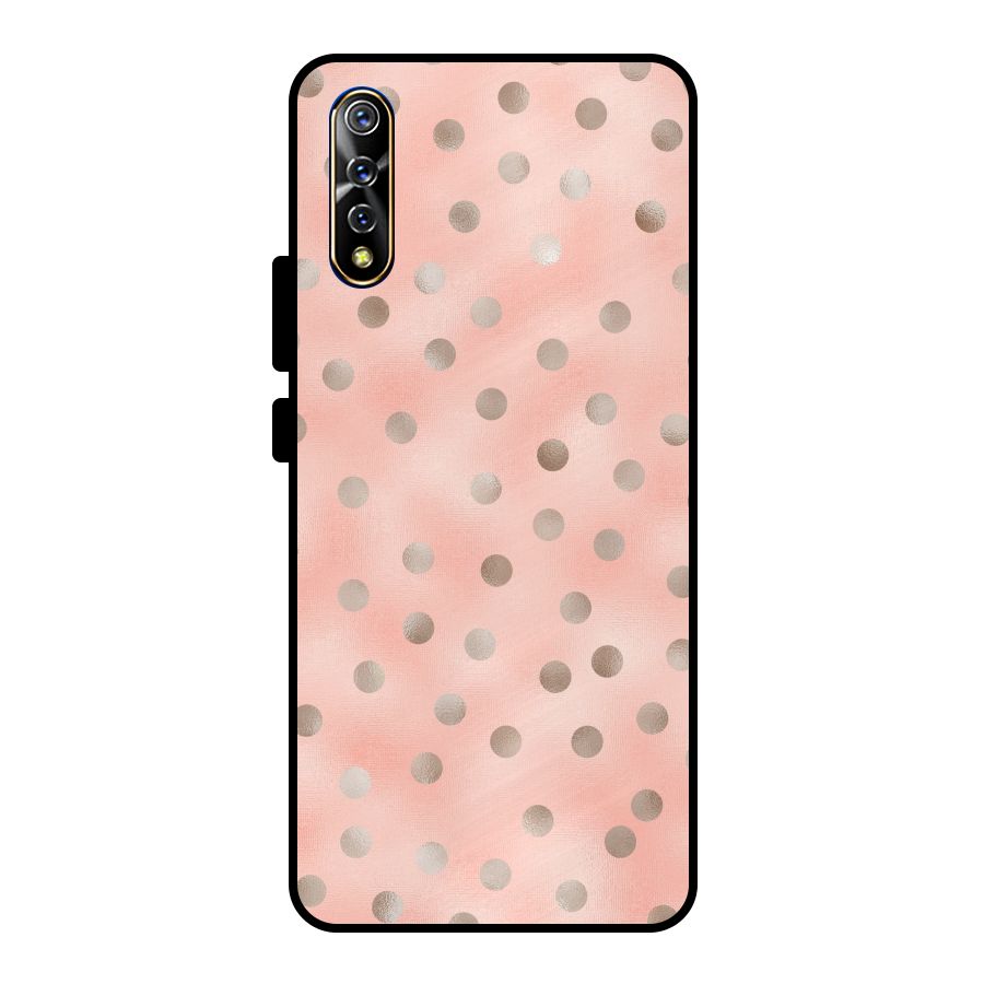 RoseGold Polka Dots Metal Back Case for Vivo S1