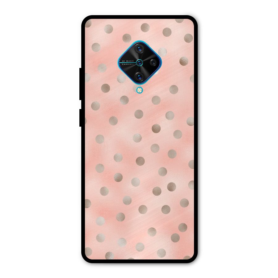 RoseGold Polka Dots Metal Back Case for Vivo S1 Pro