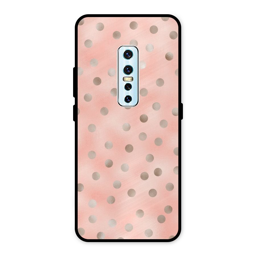 RoseGold Polka Dots Metal Back Case for Vivo V17 Pro