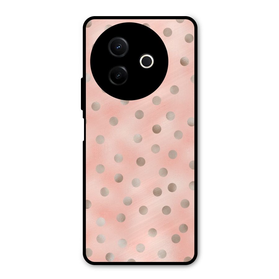 RoseGold Polka Dots Metal Back Case for Vivo Y39