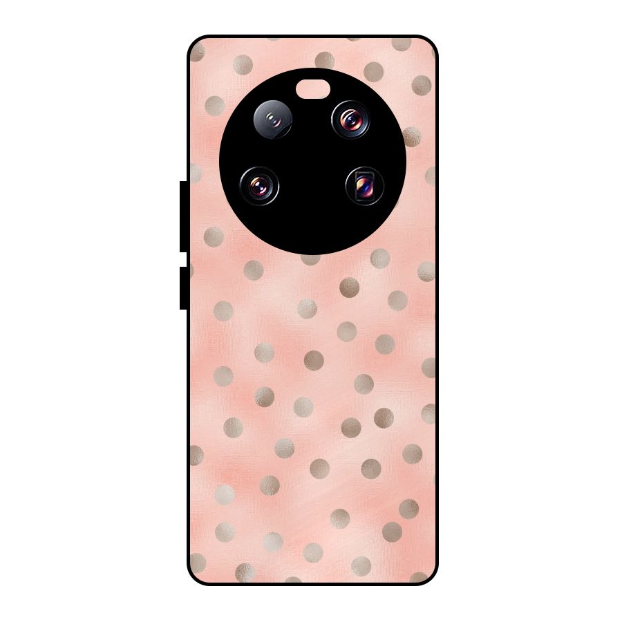 RoseGold Polka Dots Metal Back Case for Xiaomi 13 Ultra