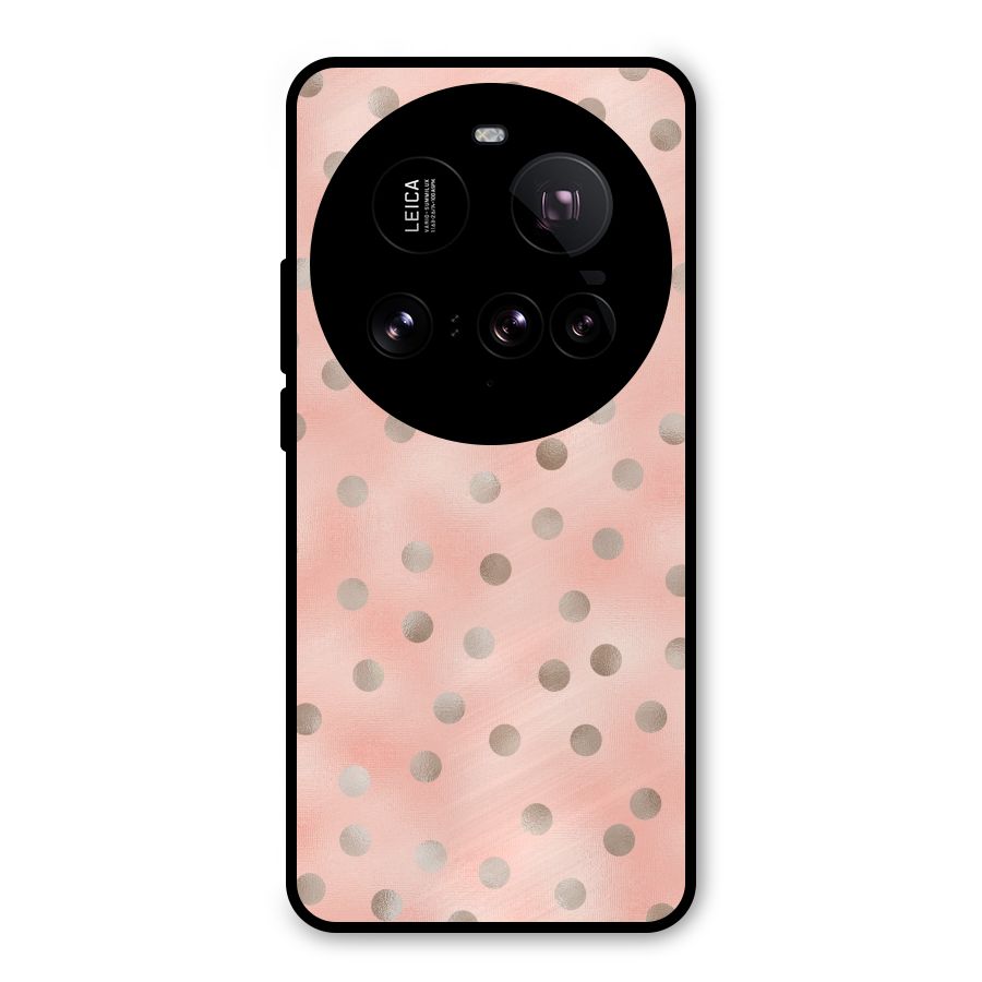 RoseGold Polka Dots Metal Back Case for Xiaomi 15 Ultra