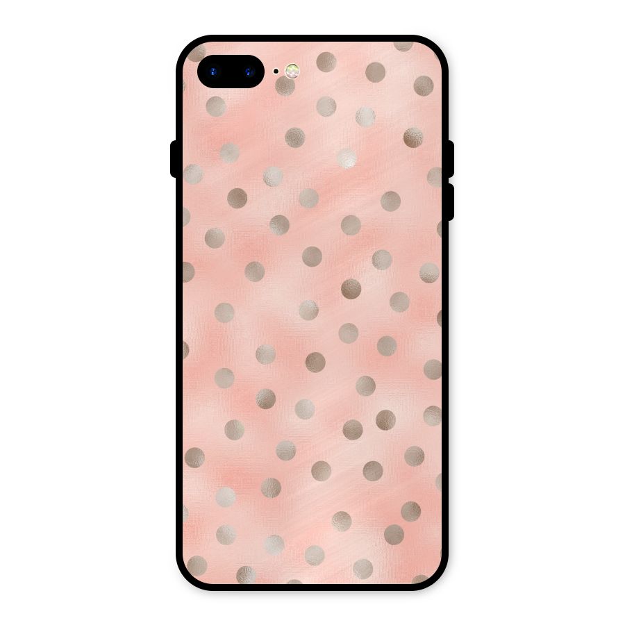 RoseGold Polka Dots Metal Back Case for iPhone 7 Plus