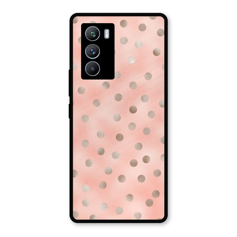 RoseGold Polka Dots Metal Back Case for iQOO 9 SE