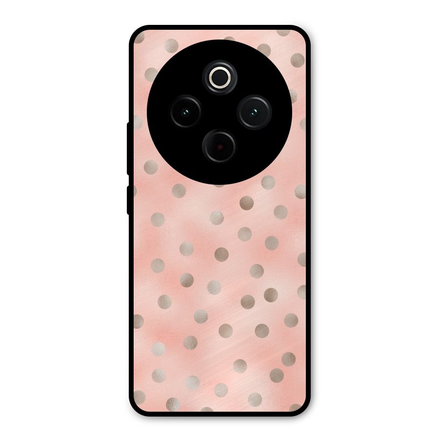 RoseGold Polka Dots Metal Back Case for iQOO Z10
