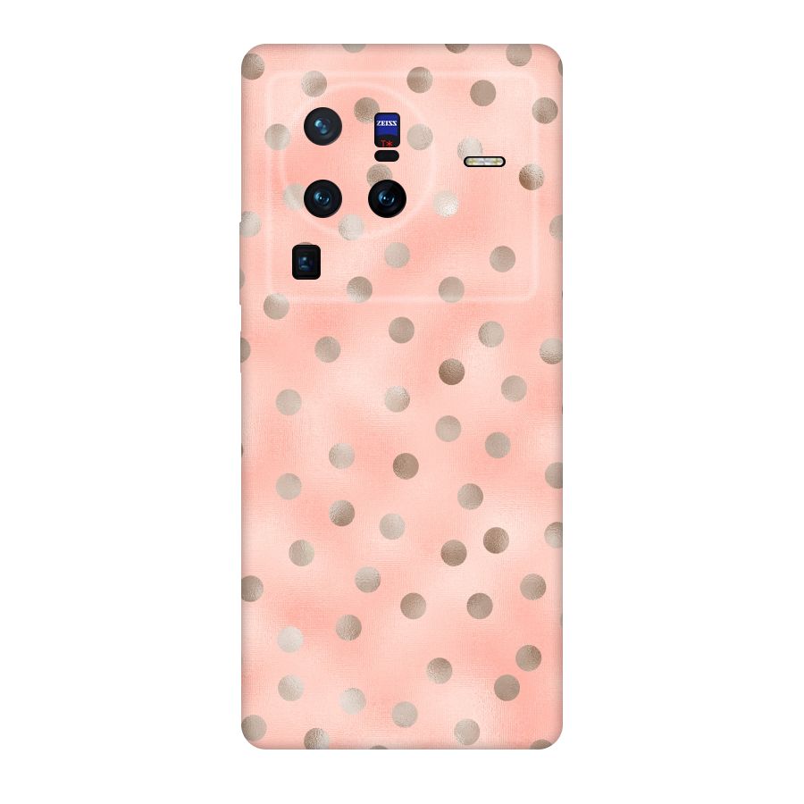 RoseGold Polka Dots Original Polycarbonate Back Case for Vivo X80