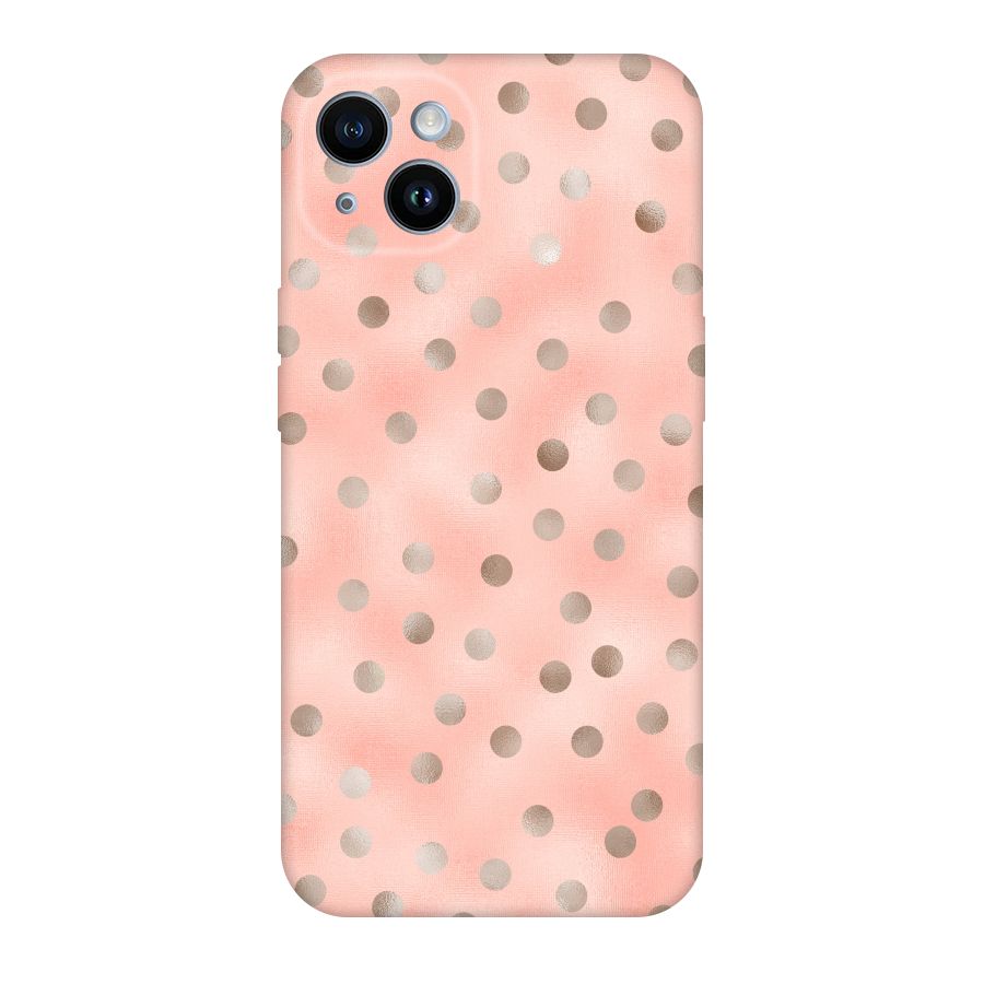 RoseGold Polka Dots Original Polycarbonate Back Case for iPhone 14