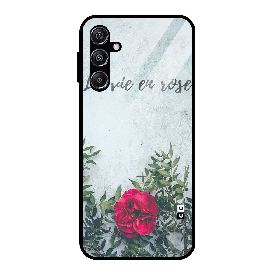 Rose Life Glass Back Case for Galaxy M34 5G