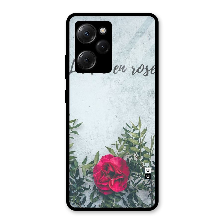 Rose Life Glass Back Case for Poco X5 Pro