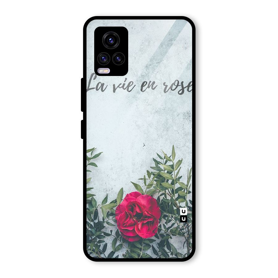 Rose Life Glass Back Case for Vivo V20 2021