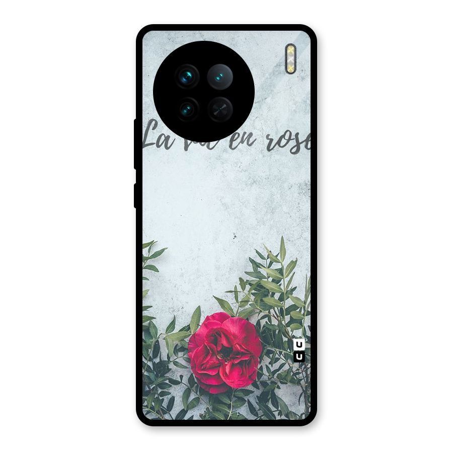 Rose Life Glass Back Case for Vivo X90