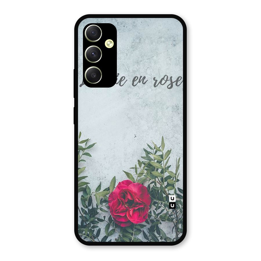 Rose Life Metal Back Case for Galaxy A34