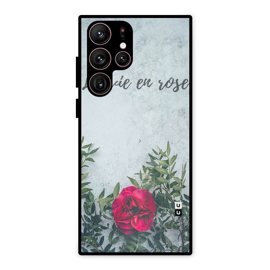 Rose Life Metal Back Case for Galaxy S22 Ultra 5G