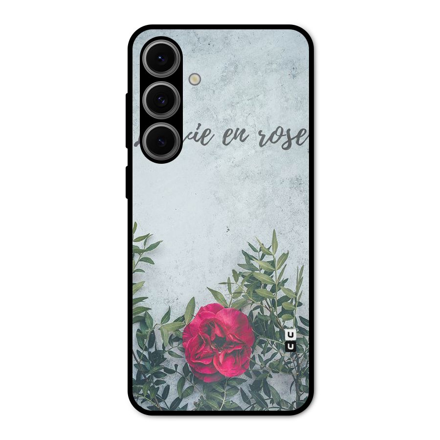 Rose Life Metal Back Case for Galaxy S24 FE
