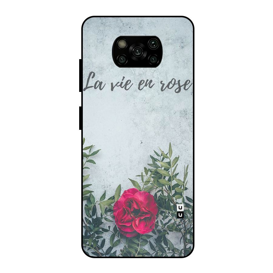 Rose Life Metal Back Case for Poco X3