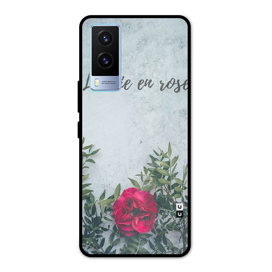 Rose Life Metal Back Case for Vivo V21e 5G