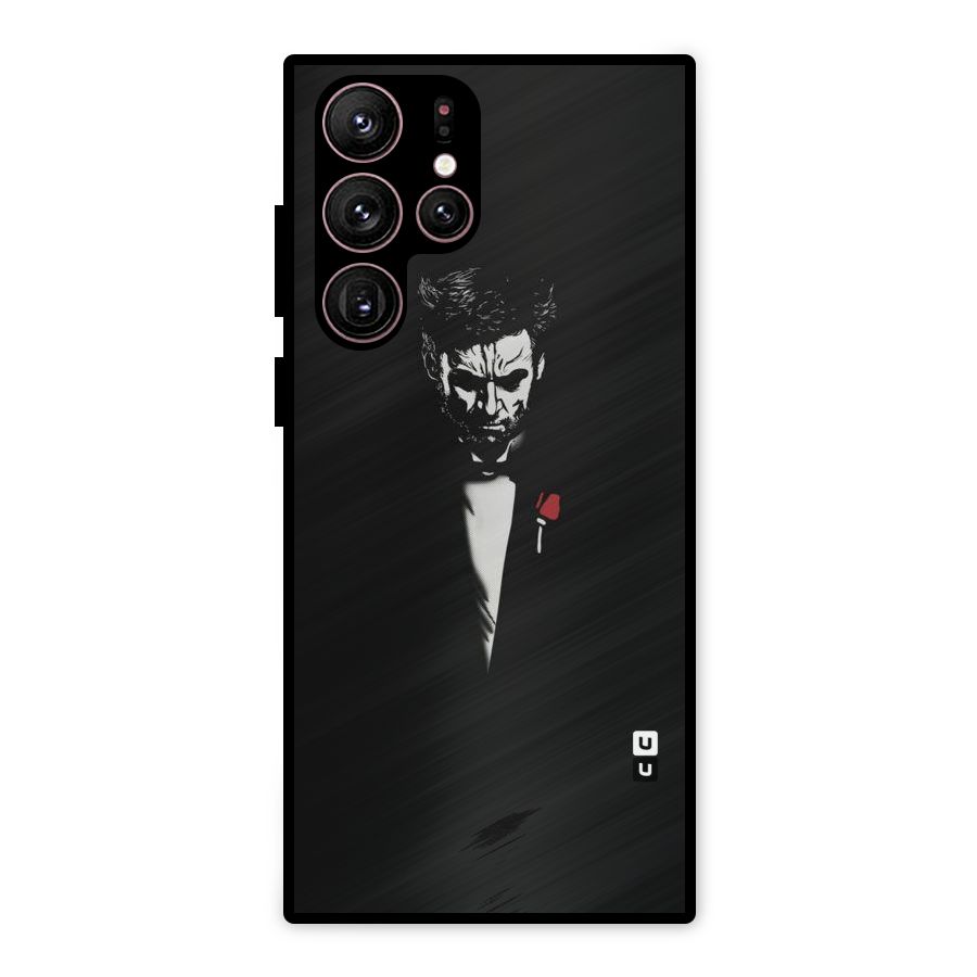 Rose Man Metal Back Case for Galaxy S22 Ultra 5G