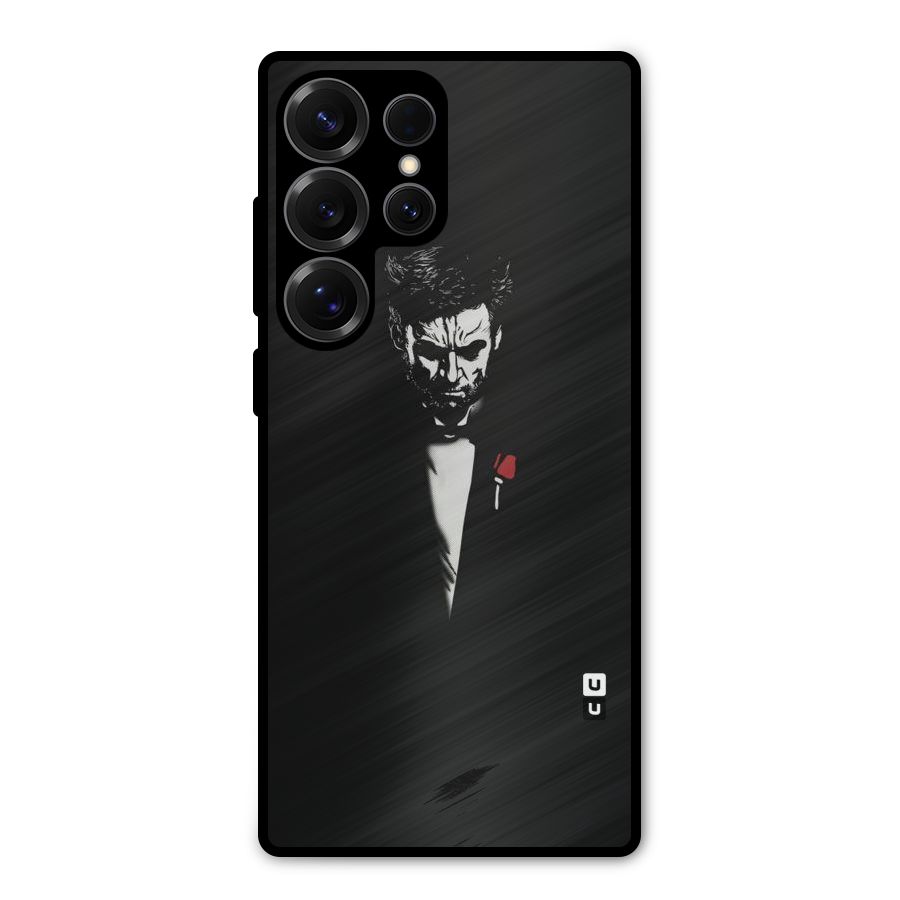 Rose Man Metal Back Case for Galaxy S25 Ultra