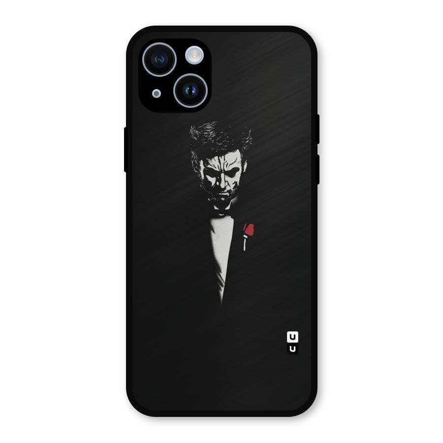 Rose Man Metal Back Case for iPhone 14