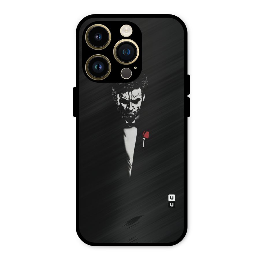 Rose Man Metal Back Case for iPhone 14 Pro