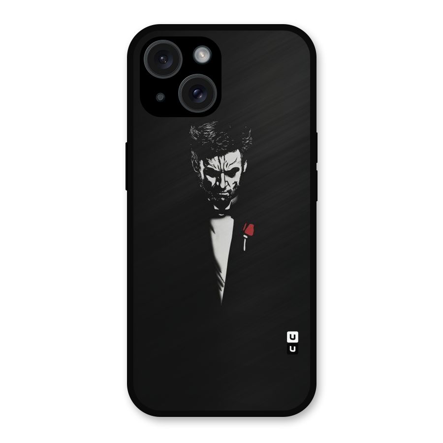 Rose Man Metal Back Case for iPhone 15