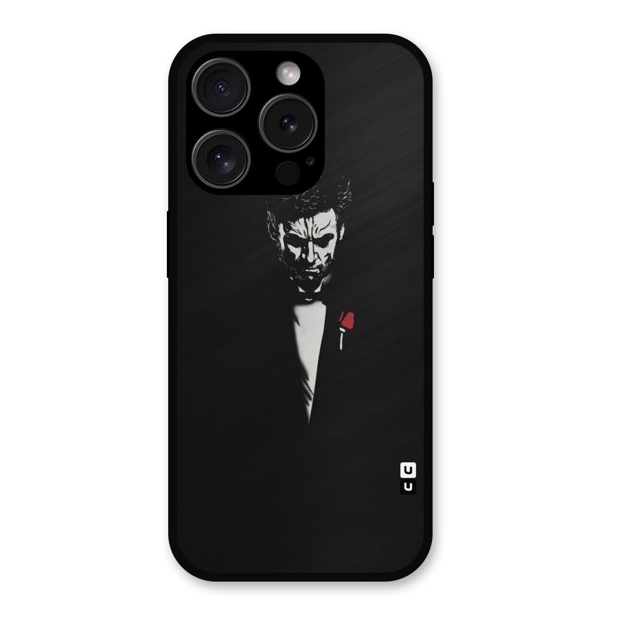 Rose Man Metal Back Case for iPhone 15 Pro