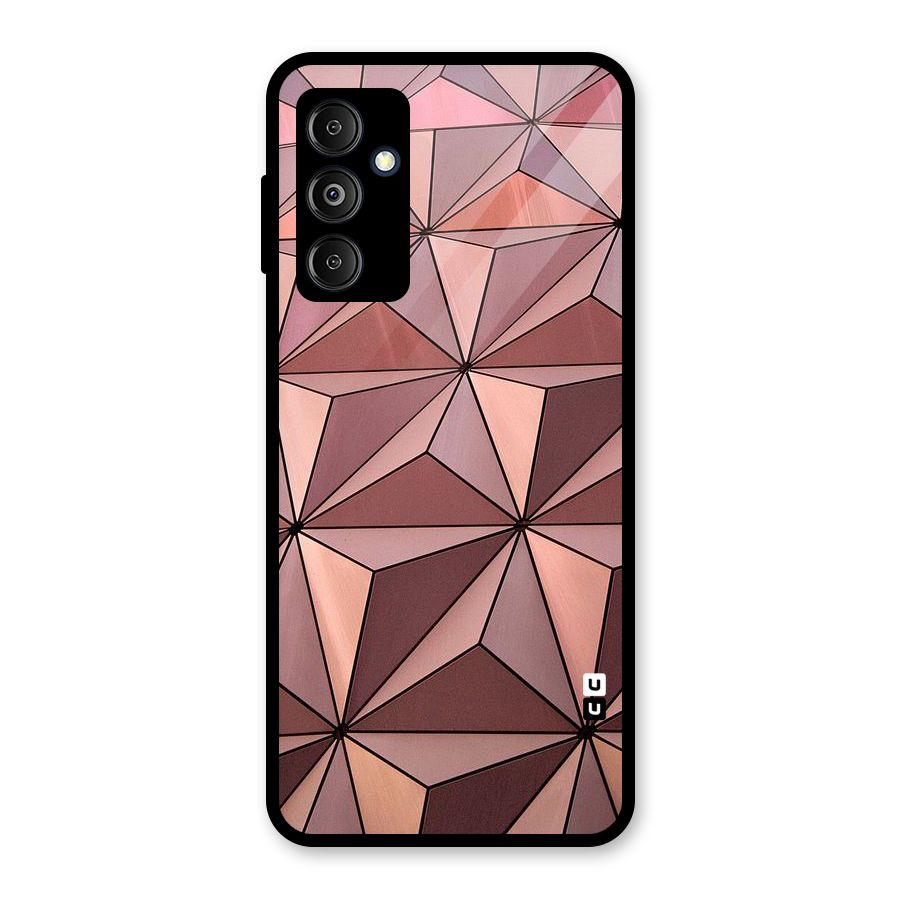 Rosegold Abstract Shapes Glass Back Case for Galaxy M14 5G