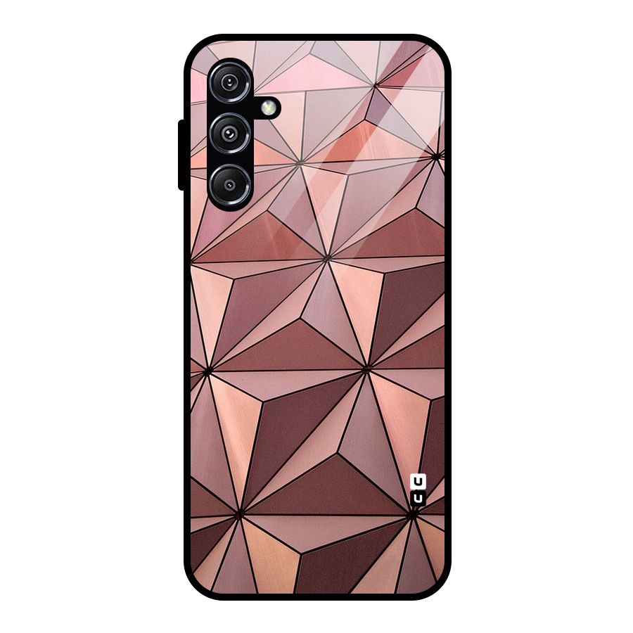 Rosegold Abstract Shapes Glass Back Case for Galaxy M34 5G