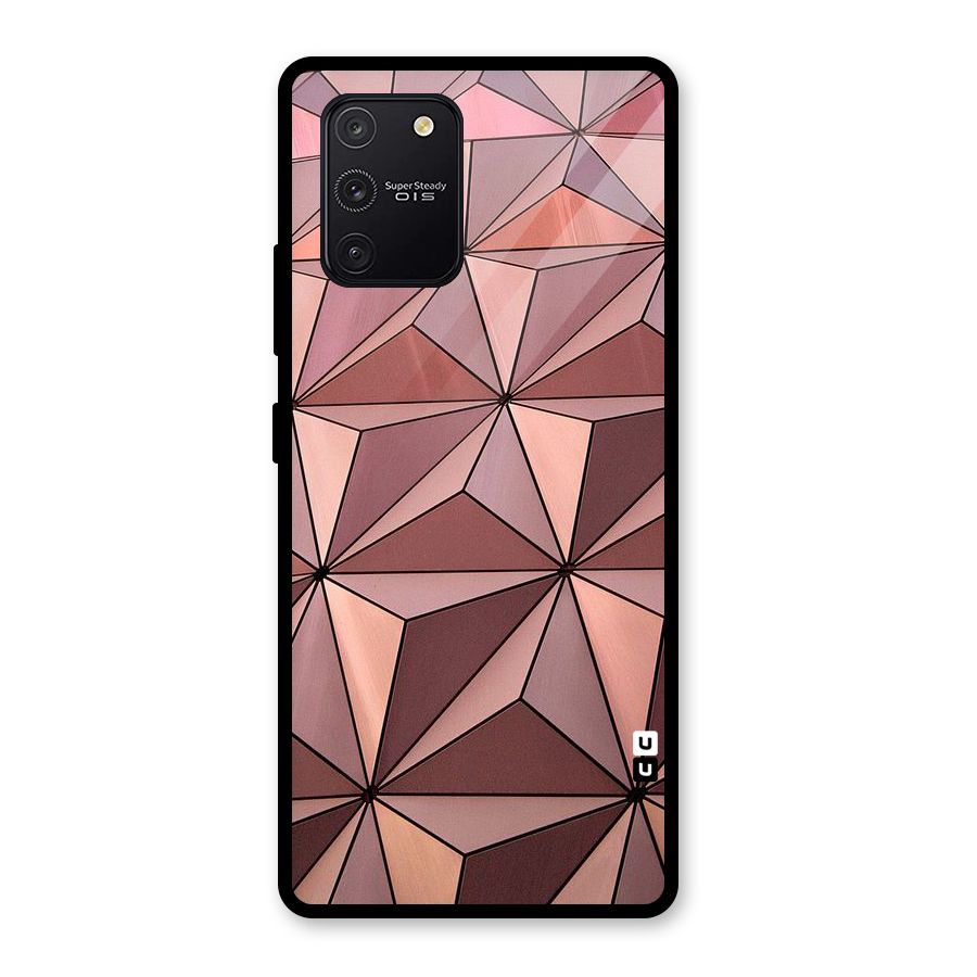 Rosegold Abstract Shapes Glass Back Case for Galaxy S10 Lite