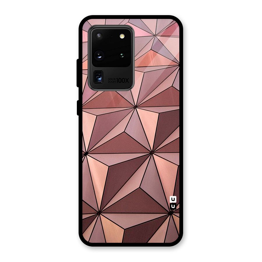 Rosegold Abstract Shapes Glass Back Case for Galaxy S20 Ultra
