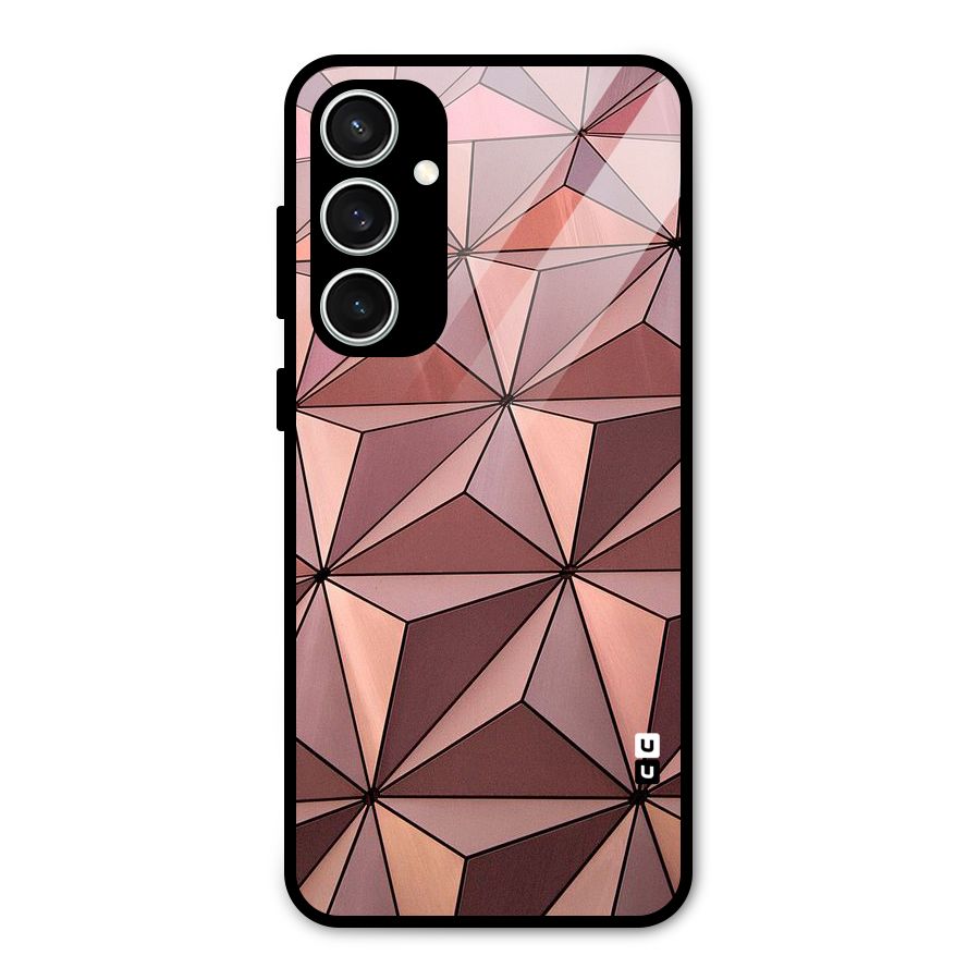 Rosegold Abstract Shapes Glass Back Case for Galaxy S23 FE