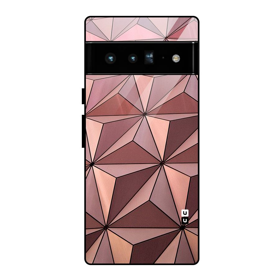 Rosegold Abstract Shapes Glass Back Case for Google Pixel 6 Pro