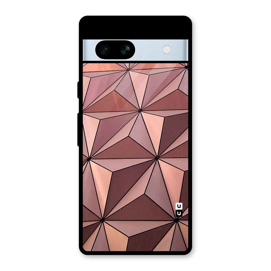 Rosegold Abstract Shapes Glass Back Case for Google Pixel 7a