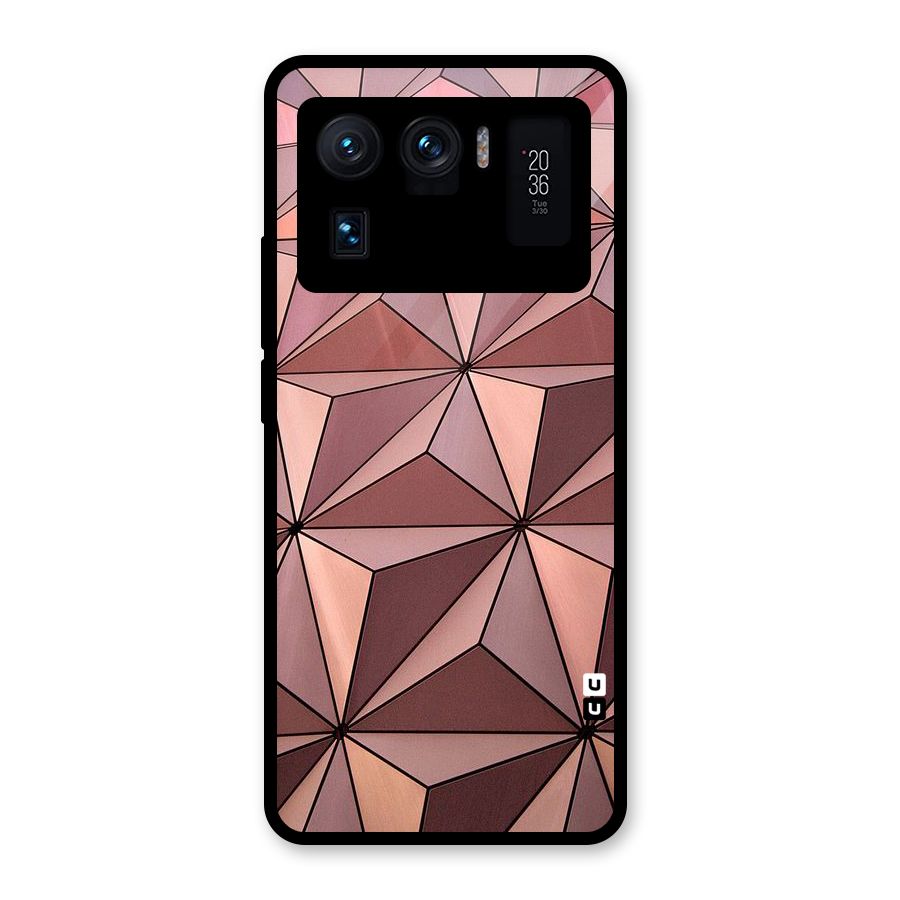 Rosegold Abstract Shapes Glass Back Case for Mi 11 Ultra
