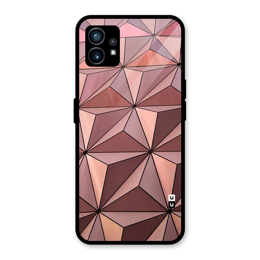 Rosegold Abstract Shapes Glass Back Case for Nothing Phone 1