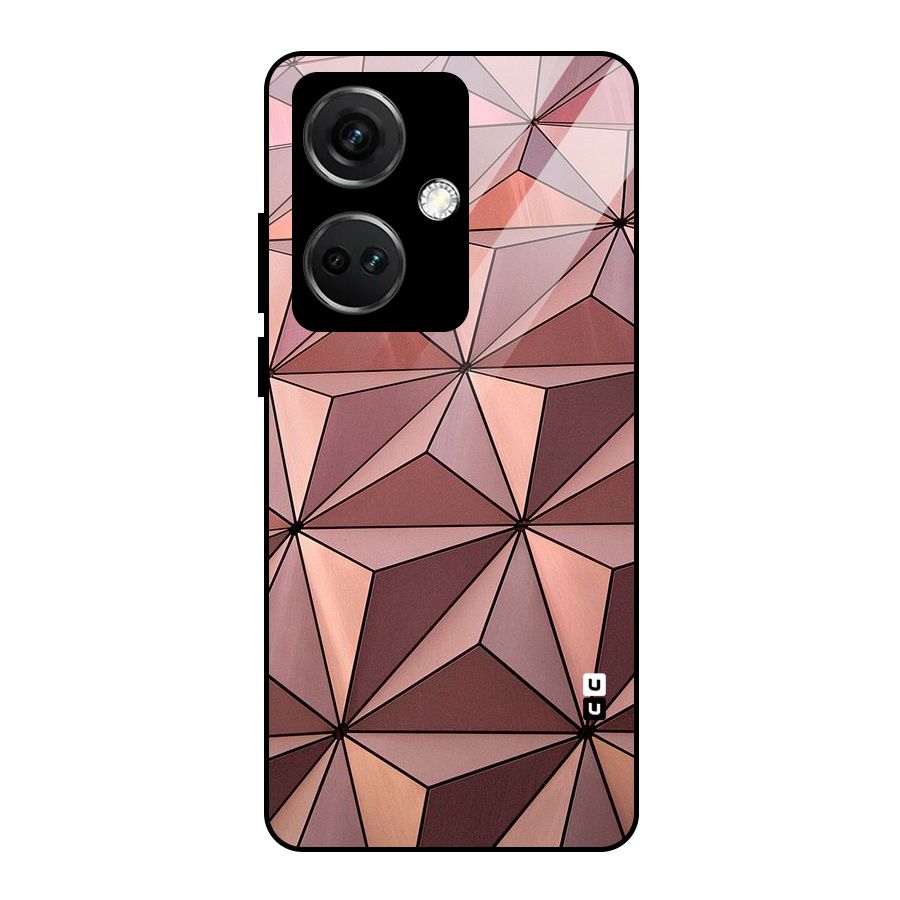 Rosegold Abstract Shapes Glass Back Case for OnePlus Nord CE 3 5G