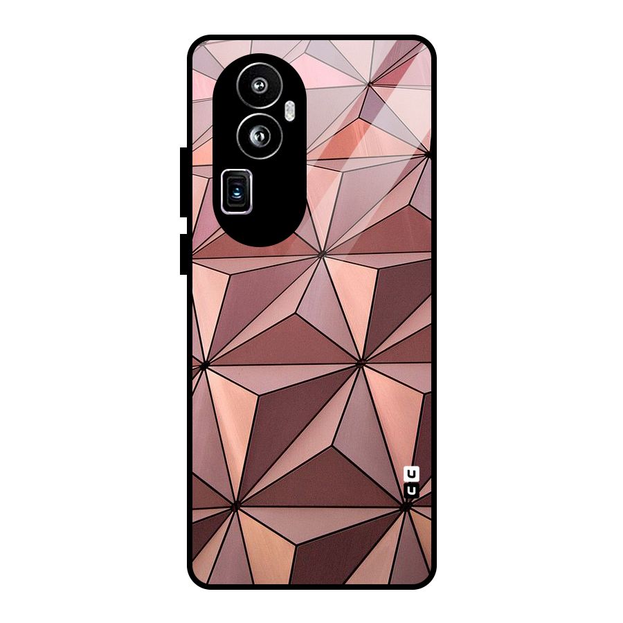 Rosegold Abstract Shapes Glass Back Case for Oppo Reno10 Pro Plus
