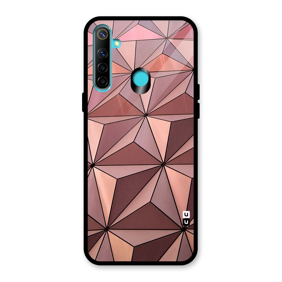 Rosegold Abstract Shapes Glass Back Case for Realme 5i