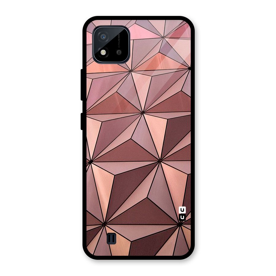 Rosegold Abstract Shapes Glass Back Case for Realme C11 2021