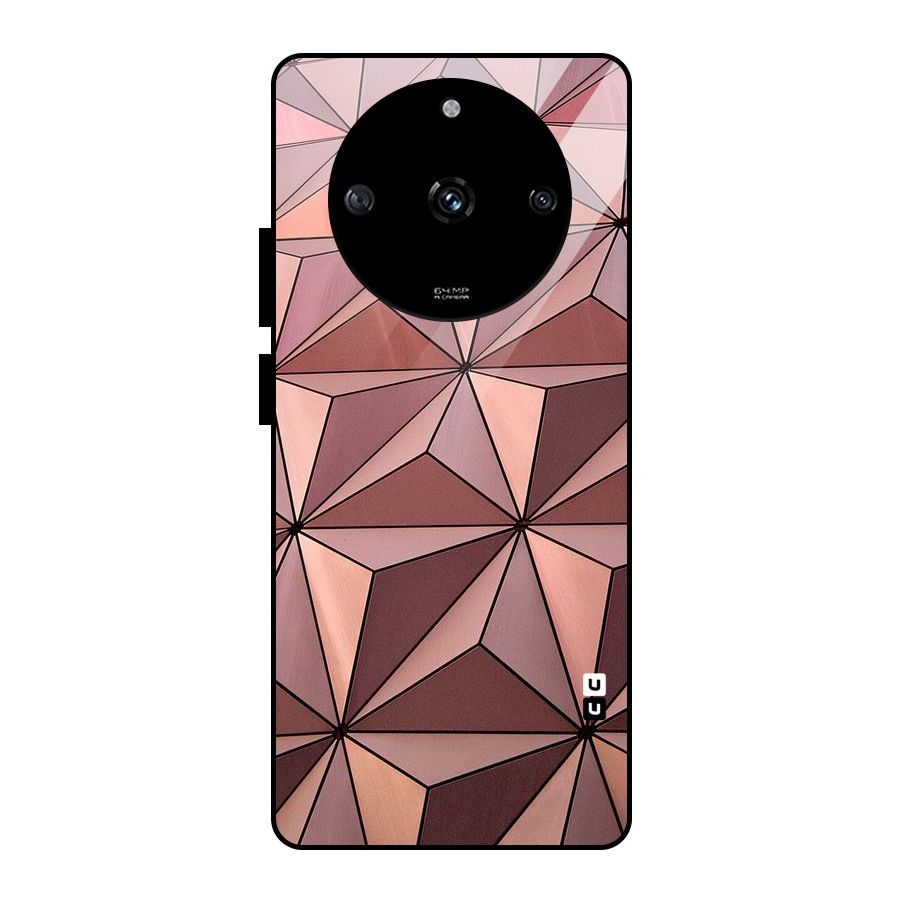 Rosegold Abstract Shapes Glass Back Case for Realme Narzo 60 5G